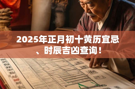 2025年正月初十黄历宜忌、时辰吉凶查询！