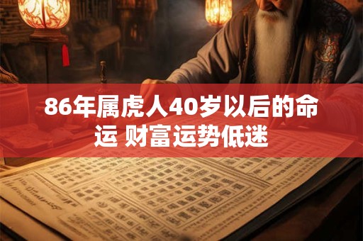86年属虎人40岁以后的命运 财富运势低迷