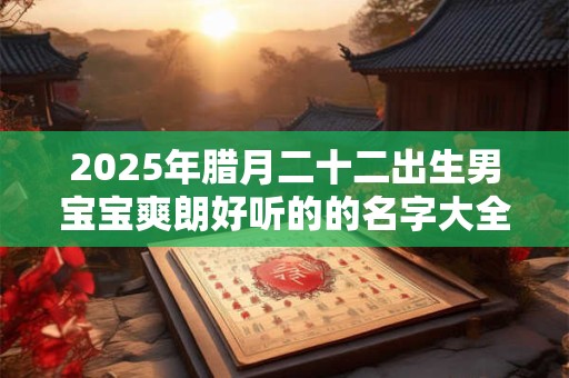 2025年腊月二十二出生男宝宝爽朗好听的的名字大全