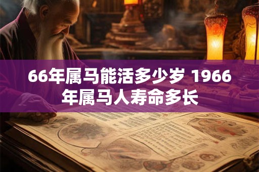 66年属马能活多少岁 1966年属马人寿命多长