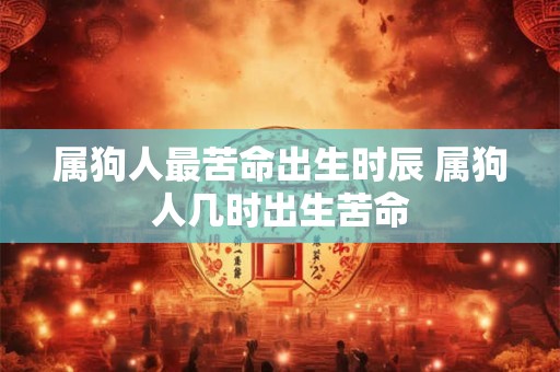 属狗人最苦命出生时辰 属狗人几时出生苦命