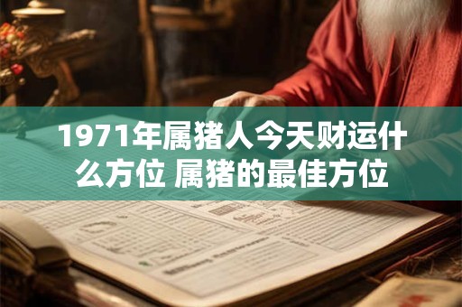 1971年属猪人今天财运什么方位 属猪的最佳方位