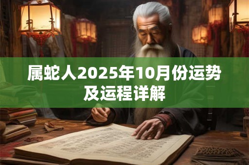 属蛇人2025年10月份运势及运程详解