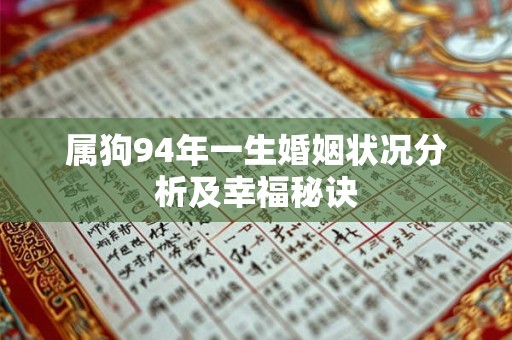属狗94年一生婚姻状况分析及幸福秘诀