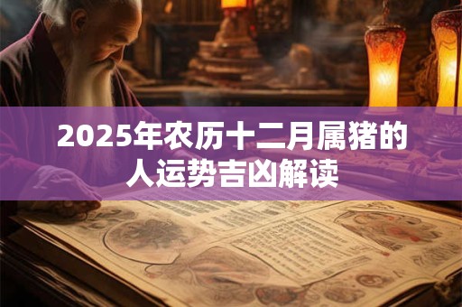2025年农历十二月属猪的人运势吉凶解读