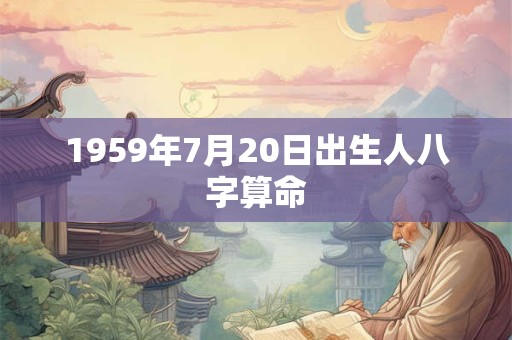 1959年7月20日出生人八字算命