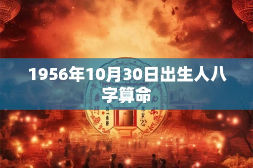 1956年10月30日出生人八字算命