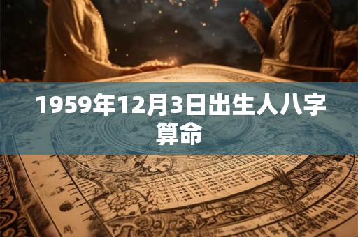 1959年12月3日出生人八字算命