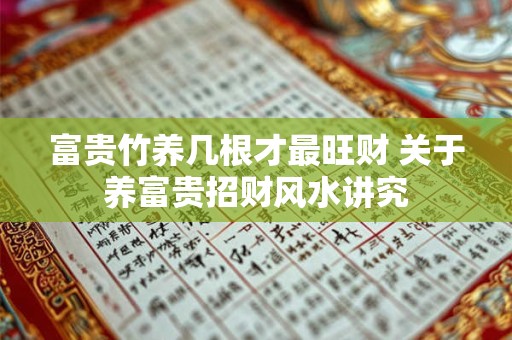 富贵竹养几根才最旺财 关于养富贵招财风水讲究