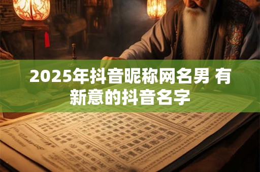 2025年抖音昵称网名男 有新意的抖音名字