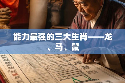 能力最强的三大生肖——龙、马、鼠