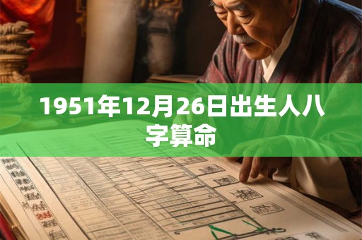 1951年12月26日出生人八字算命