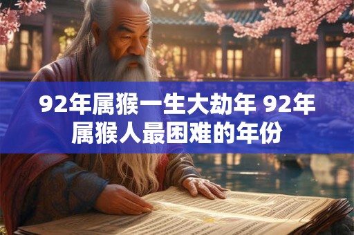 92年属猴一生大劫年 92年属猴人最困难的年份