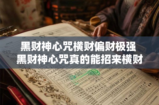 黑财神心咒横财偏财极强 黑财神心咒真的能招来横财偏财吗