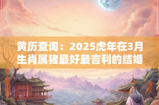 黄历查询：2025虎年在3月生肖属猪最好最吉利的结婚黄道吉日