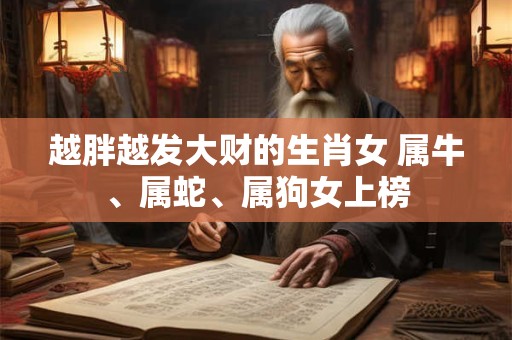 越胖越发大财的生肖女 属牛、属蛇、属狗女上榜