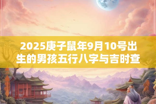 2025庚子鼠年9月10号出生的男孩五行八字与吉时查询