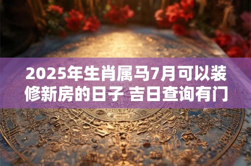 2025年生肖属马7月可以装修新房的日子 吉日查询有门道