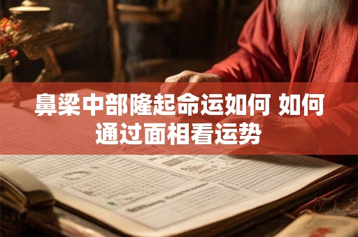 鼻梁中部隆起命运如何 如何通过面相看运势