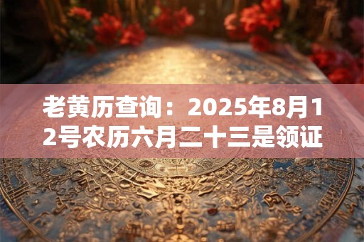 老黄历查询：2025年8月12号农历六月二十三是领证吉日吗