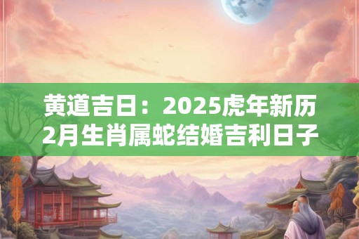 黄道吉日：2025虎年新历2月生肖属蛇结婚吉利日子是哪天