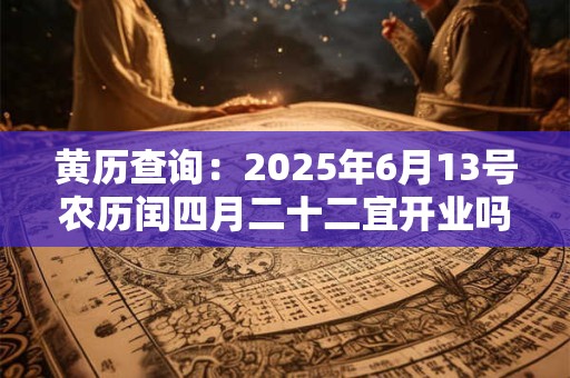 黄历查询：2025年6月13号农历闰四月二十二宜开业吗
