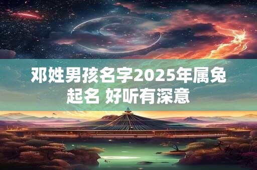 邓姓男孩名字2025年属兔起名 好听有深意