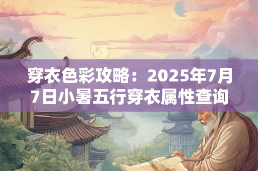 穿衣色彩攻略：2025年7月7日小暑五行穿衣属性查询