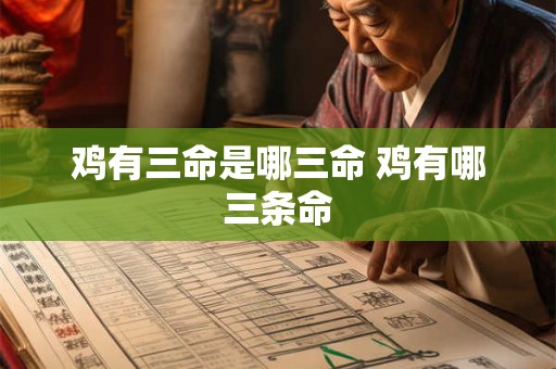 鸡有三命是哪三命 鸡有哪三条命