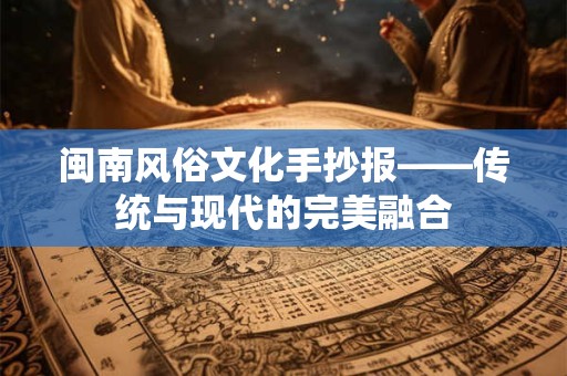 闽南风俗文化手抄报——传统与现代的完美融合 闽南风俗文化手抄报——传统与现代的完美融合