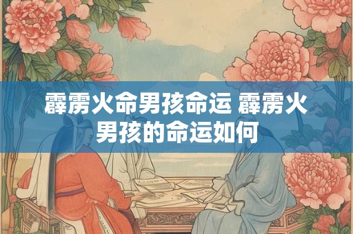 霹雳火命男孩命运 霹雳火男孩的命运如何