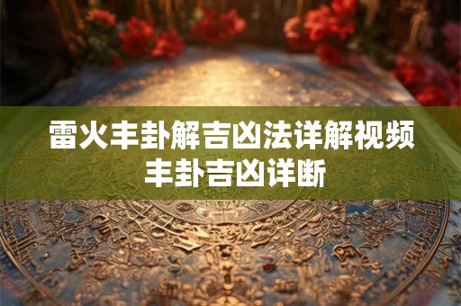 雷火丰卦解吉凶法详解视频 丰卦吉凶详断