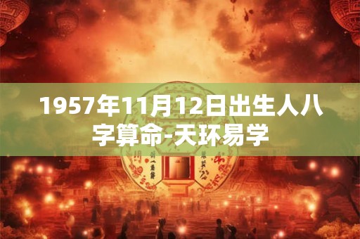 详细阅读:1957年11月12日出生人八字算命-天环易学 1957年11月12日出生人八字算命-天环易学