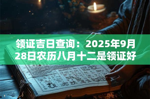 领证吉日查询：2025年9月28日农历八月十二是领证好日子吗