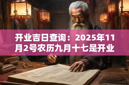 开业吉日查询：2025年11月2号农历九月十七是开业好日子吗