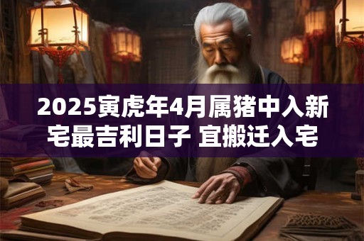2025寅虎年4月属猪中入新宅最吉利日子 宜搬迁入宅吉日吉时