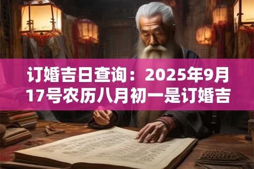 订婚吉日查询：2025年9月17号农历八月初一是订婚吉日吗