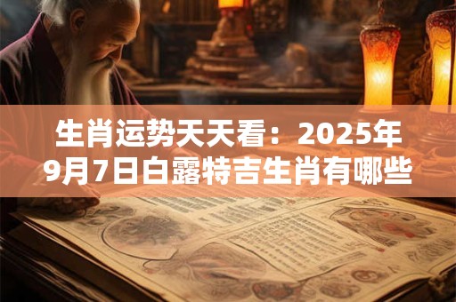 生肖运势天天看：2025年9月7日白露特吉生肖有哪些