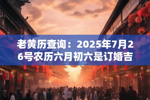 老黄历查询：2025年7月26号农历六月初六是订婚吉日吗