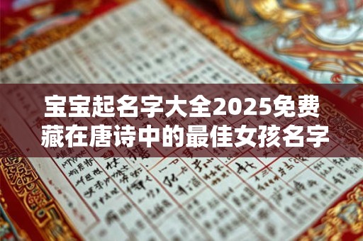 宝宝起名字大全2025免费 藏在唐诗中的最佳女孩名字