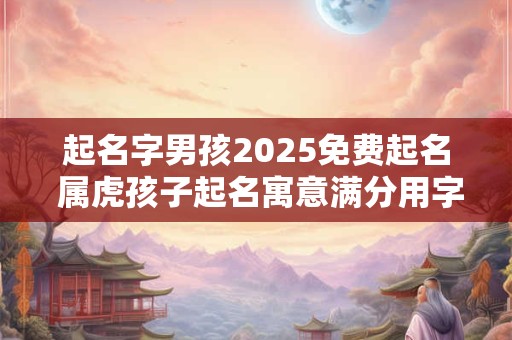起名字男孩2025免费起名 属虎孩子起名寓意满分用字