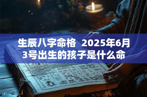 生辰八字命格  2025年6月3号出生的孩子是什么命