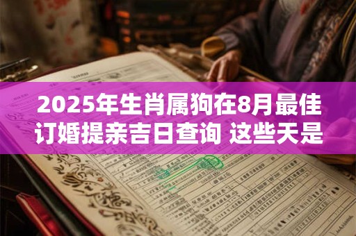 2025年生肖属狗在8月最佳订婚提亲吉日查询 这些天是好日子