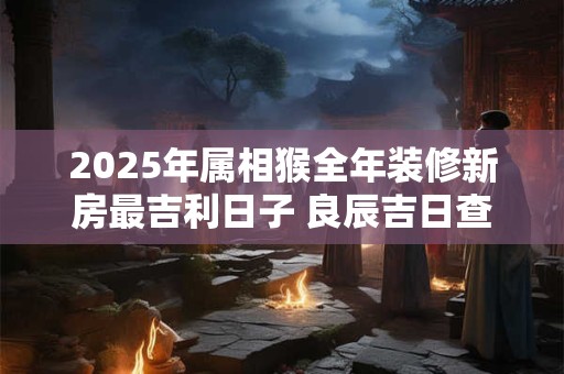 2025年属相猴全年装修新房最吉利日子 良辰吉日查询