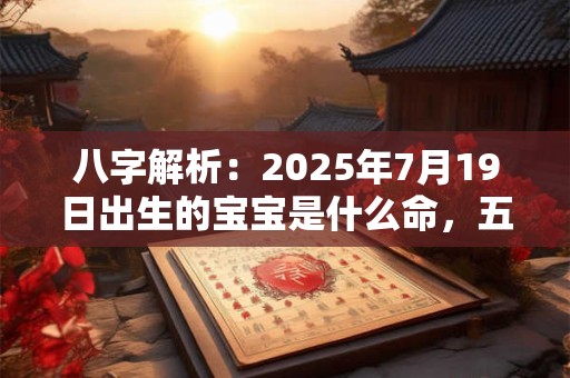 详细阅读:八字解析:2025年7月19日出生的宝宝是什么命,五行缺什么 八字解析:2025年7月19日出生的宝宝是什么命,五行缺什么