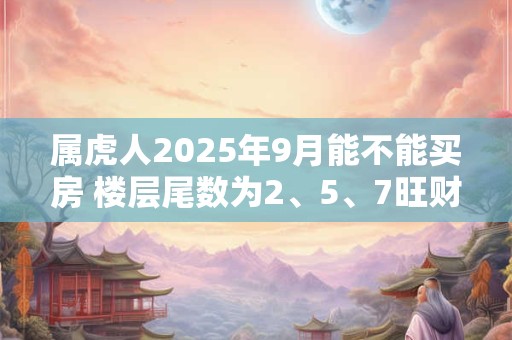 详细阅读:属虎人2025年9月能不能买房 楼层尾数为2、5、7旺财运 属虎人2025年9月能不能买房 楼层尾数为2、5、7旺财运