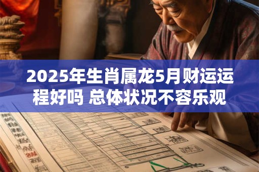 2025年生肖属龙5月财运运程好吗 总体状况不容乐观