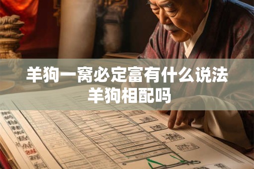 羊狗一窝必定富有什么说法 羊狗相配吗