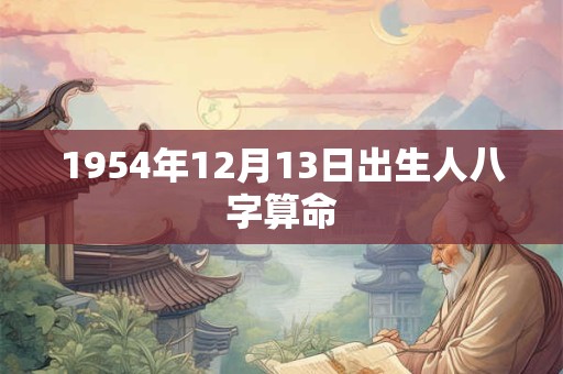 1954年12月13日出生人八字算命
