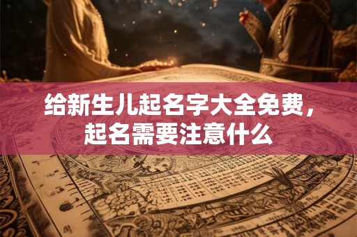 给新生儿起名字大全免费，起名需要注意什么